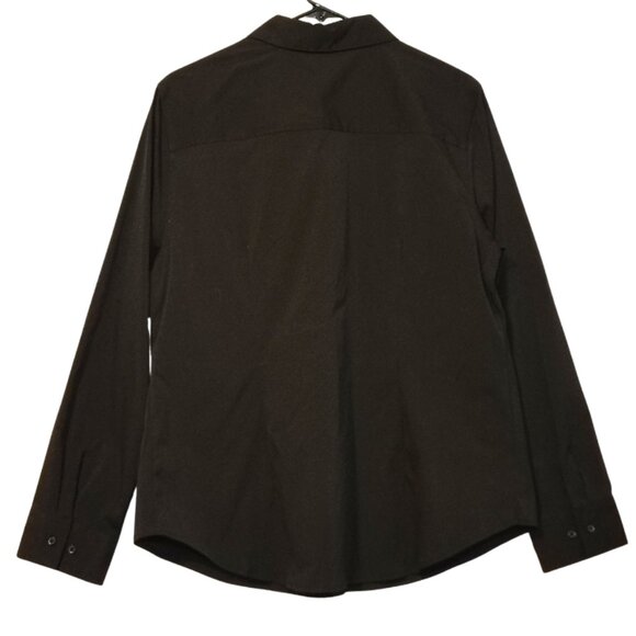 New Time & Tru Womens Black Button Up  Blouse XL - Workwear Academia Career - Picture 3 of 5